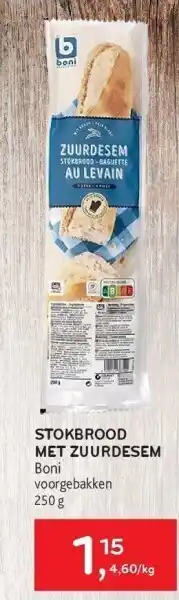 Alvo Stokbrood met zuurdesem boni voorgebakken 250 g aanbieding