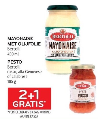 Alvo Mayonaise met olijfolie bertolli 450 ml aanbieding