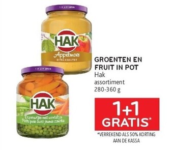 Groenten en fruit in pot hak