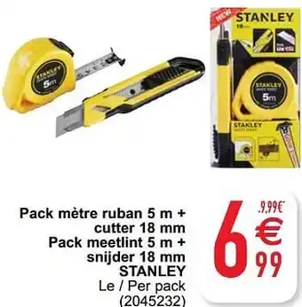 Pack mètre ruban 5 m + cutter 18 mm pack meetlint 5 m + snijder 18 mm stanley