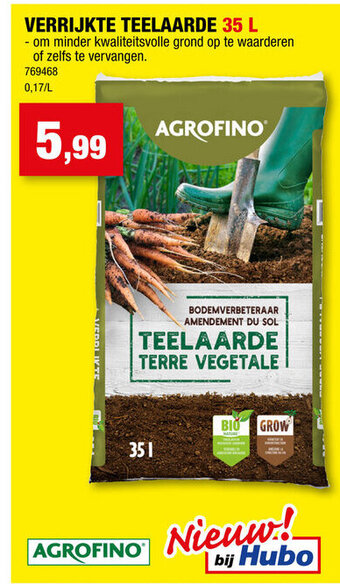 Hubo Agrofino verrijkte teelaarde 35L aanbieding
