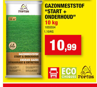 Hubo Fortus gazonmeststof start + onderhoud 10kg aanbieding