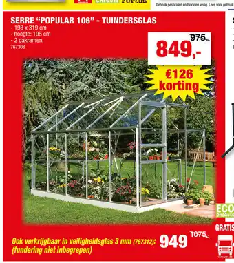 Serre popular 106 tuindersglas