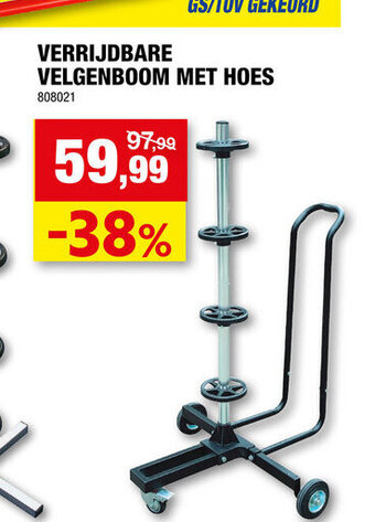 Hubo Verrijdbare velgenboom met hoes aanbieding