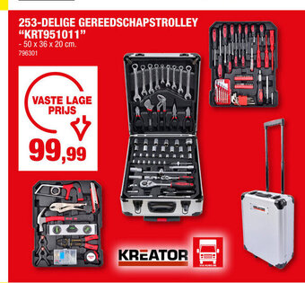 Hubo Kreator 253-delige gereedschapstrolley KRT951011 aanbieding