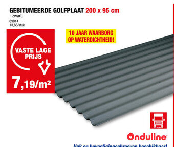 Hubo Gebitumeerde golfplaat 200 x 95cm aanbieding