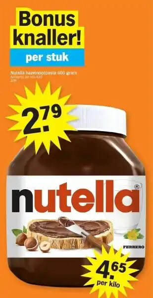 Nutella hazelnootpasta 600 gram