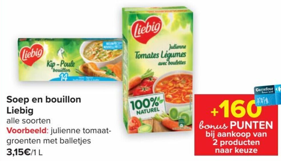 Liebig Soep en Bouillon Alle Soorten promotie bij Hyper Carrefour