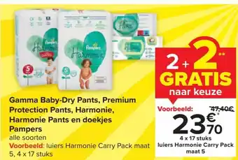 Pampers Gamma Baby-Dry Pants , Premium Protection Pants , Harmonie, Harmonie Pants en Doekjes Pampers Alle Soorten 2 x 17 Stu