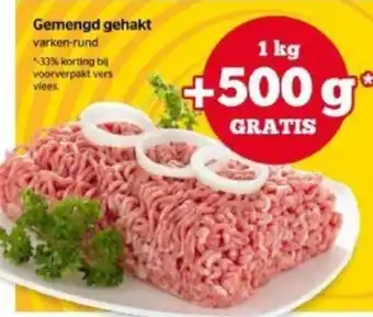 Spar Gemengd Gehakt 1kg + 500g Gratis aanbieding