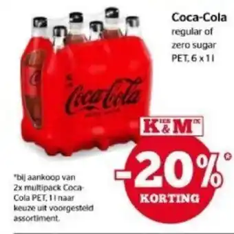 Spar Coca-Cola Regular of Zero Sugar PET 6 x 1L aanbieding
