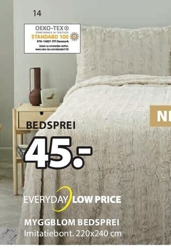 Jysk Myggblom bedsprei aanbieding