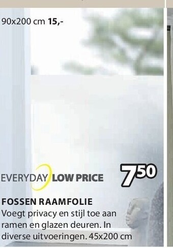 Jysk Fossen raamfolie aanbieding