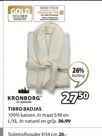 Jysk Tibro badjas aanbieding