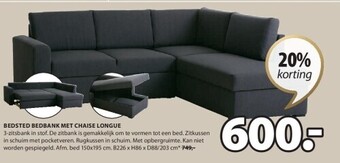 Jysk Bedsted bedbank met chaise longue aanbieding