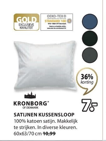 Jysk Satijnen kussensloop aanbieding