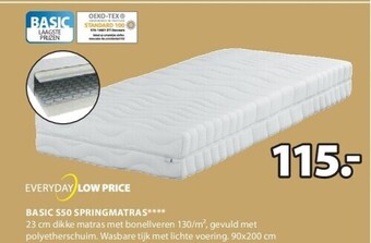Jysk Basic s50 springmatras aanbieding