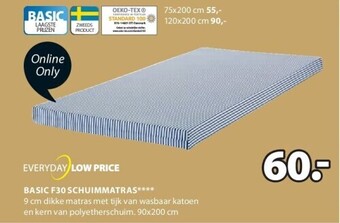 Jysk Basic f30 schuimmatras aanbieding
