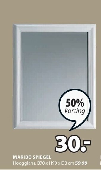 Jysk Maribo spiegel aanbieding