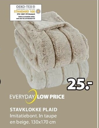 Jysk Stavklokke plaid aanbieding