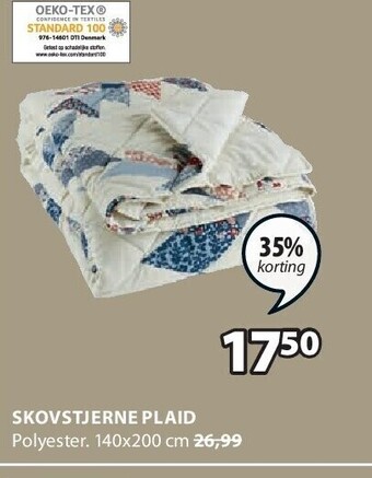Jysk Skovstjerne plaid aanbieding