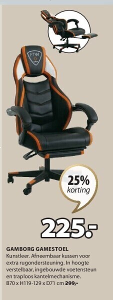 Jysk Gamborg gamestoel aanbieding