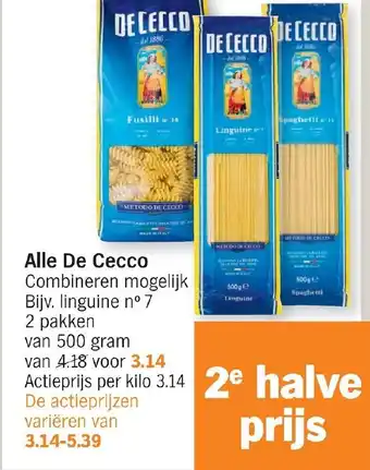 Albert Heijn Alle de cecco 500 gram aanbieding