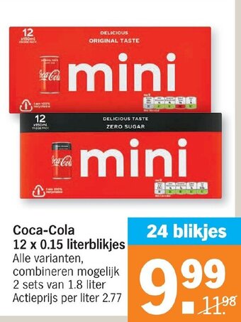 Albert Heijn Coca-cola 12 x 0,15 literblikjes aanbieding