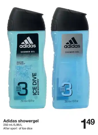 Zeeman Adidas showergel 250 ml aanbieding