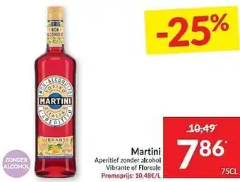Intermarché Martini aperitief zonder alcohol vibrante of floreale 75 CL aanbieding