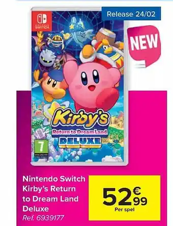 Carrefour Nintendo switch kirby's return to dream land deluxe aanbieding
