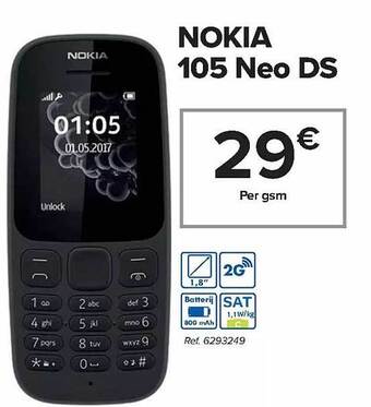 Carrefour Nokia 105 neo ds aanbieding