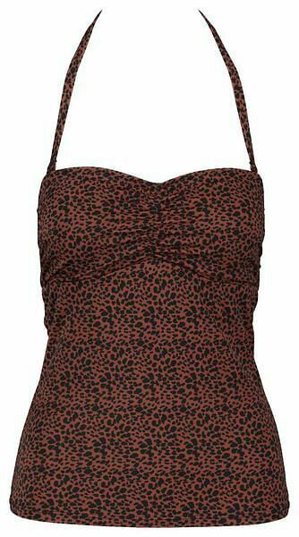 HEMA Dames Tankini Strapless Medium Control Donkerrood (donkerrood)
