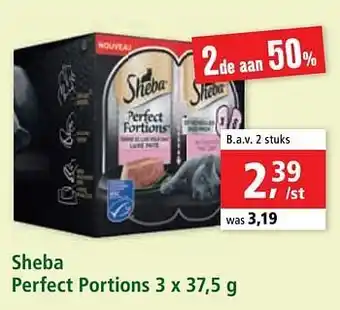 Maxi Zoo Sheba perfect portions 3 x 37,5 g aanbieding