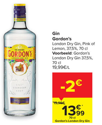 Carrefour Gin Gordon's aanbieding