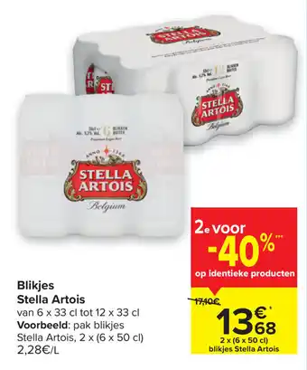 Carrefour Blikjes Stella Artois aanbieding