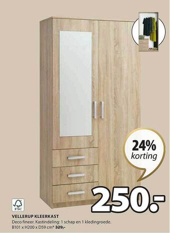 Jysk Vellerup kleerkast aanbieding