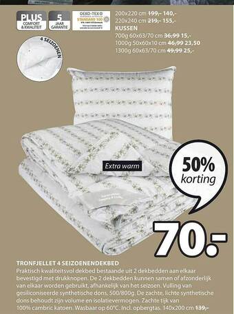 Jysk Tronfjellet 4 seizoenendekbed aanbieding