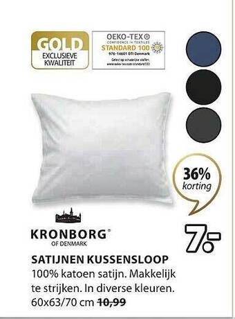 Jysk Kronborg satijnen kussensloop aanbieding