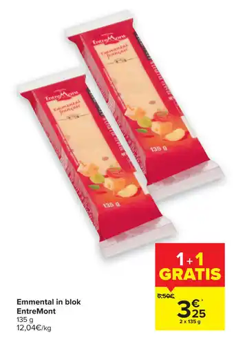Carrefour EntreMont Emmental in blok aanbieding