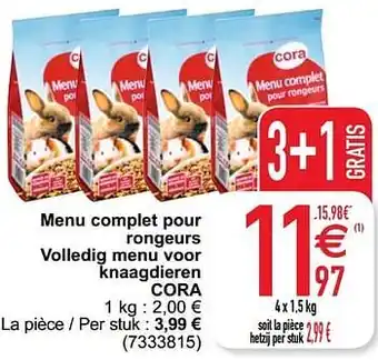Menu complet pour rongeurs volledig menu voor knaagdieren cora 4 x 1,5 kg