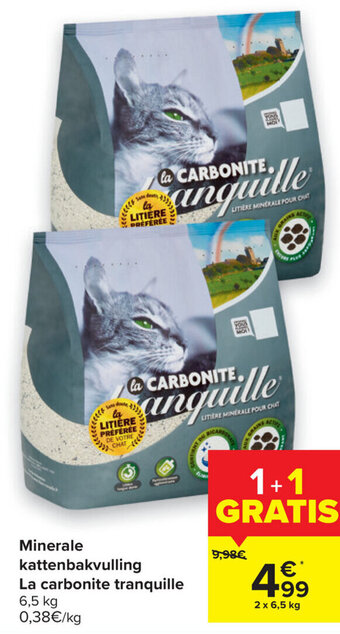 Minerale kattenbakvulling La carbonite tranquille
