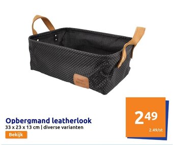 Action Opbergmand leatherlook aanbieding