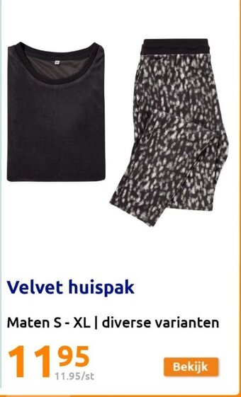 Action Velvet huispak aanbieding