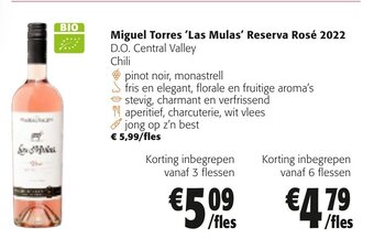 Colruyt Miguel torres 'las mulas' reserva rose 2022 aanbieding