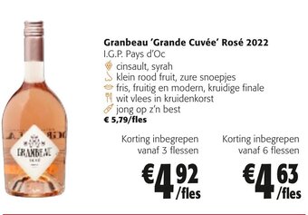 Colruyt Granbeau 'grande cuvee' rose 2022 aanbieding