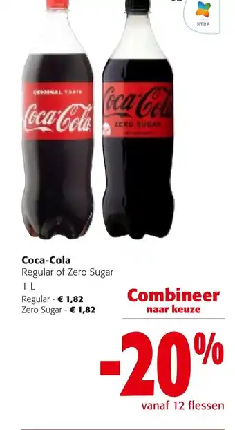 Colruyt Coca-cola regular of zero sugar 1L aanbieding