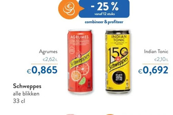 OKay Schweppes alle blikken 33 cl aanbieding