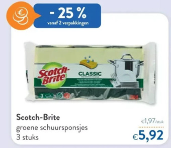 Scotch-brite groene schuursponsjes 3 stuks