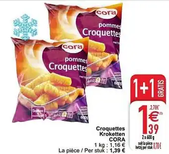 Croquettes kroketten cora 2 x 600 g